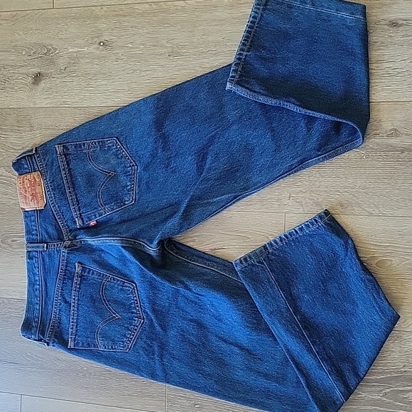 Levi's 501 Button-fly Denim Blue Straight Jeans Classic W33 x L31 (W30 x L27)